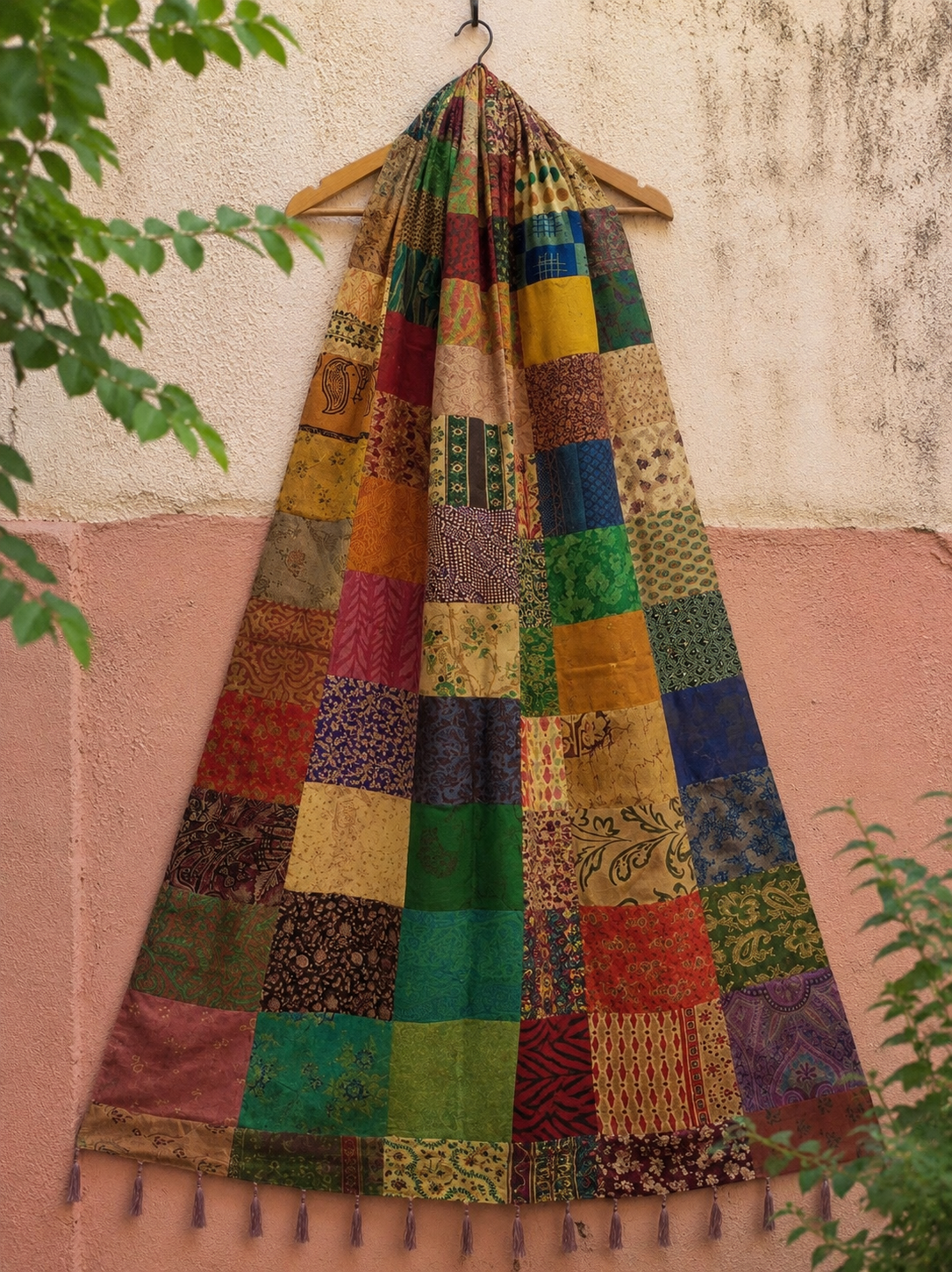 Silk Patchwork Dupatta | 85 x 240 cm
