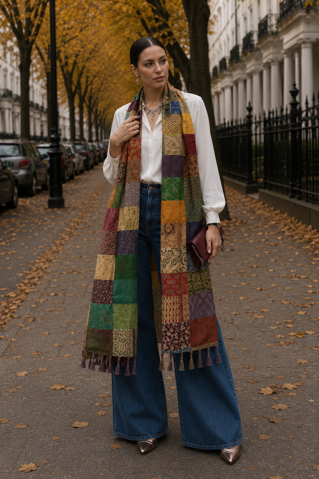 Silk Patchwork Dupatta | 85 x 240 cm