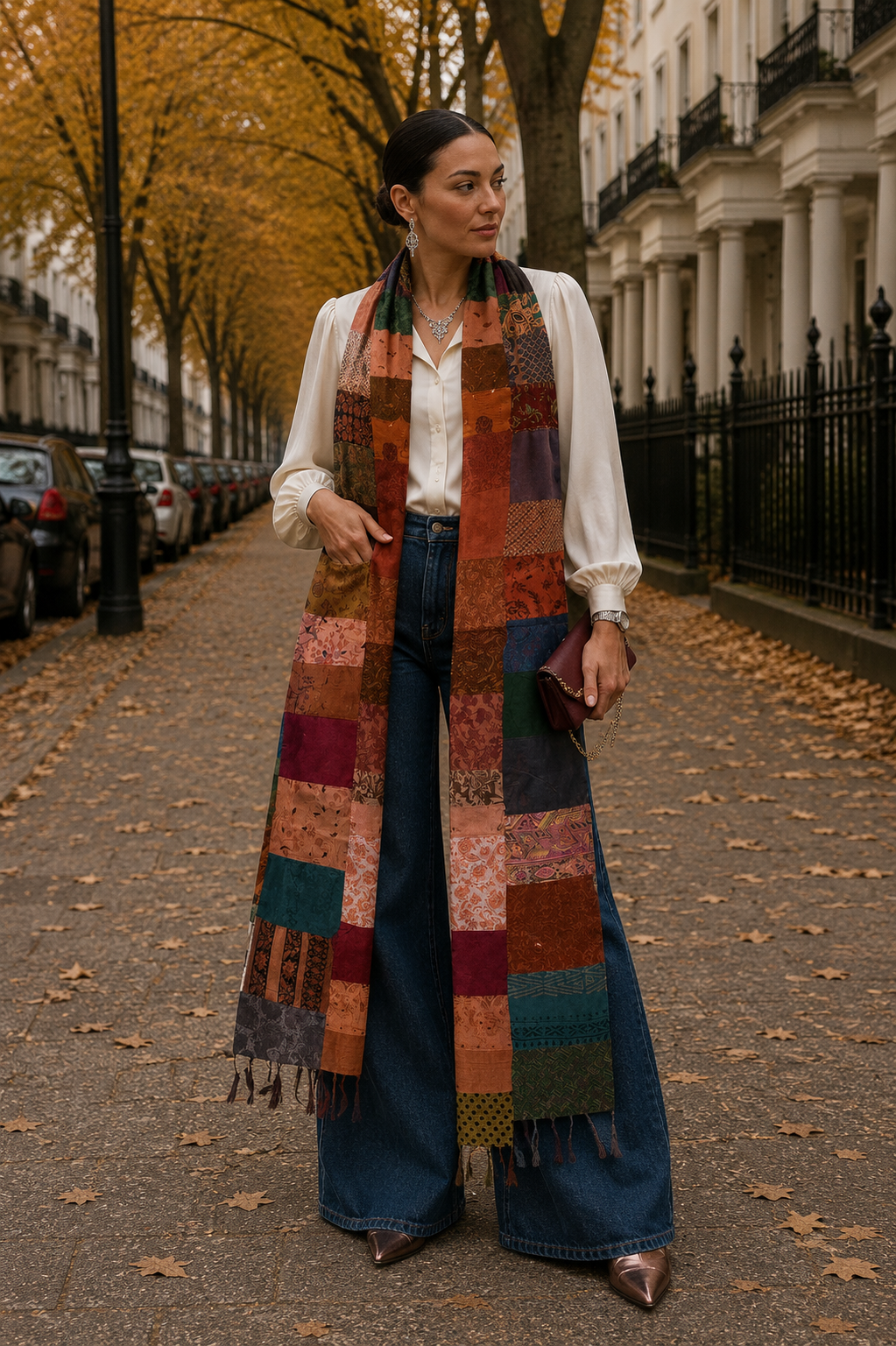 Silk Patchwork Dupatta | 85 x 240 cm