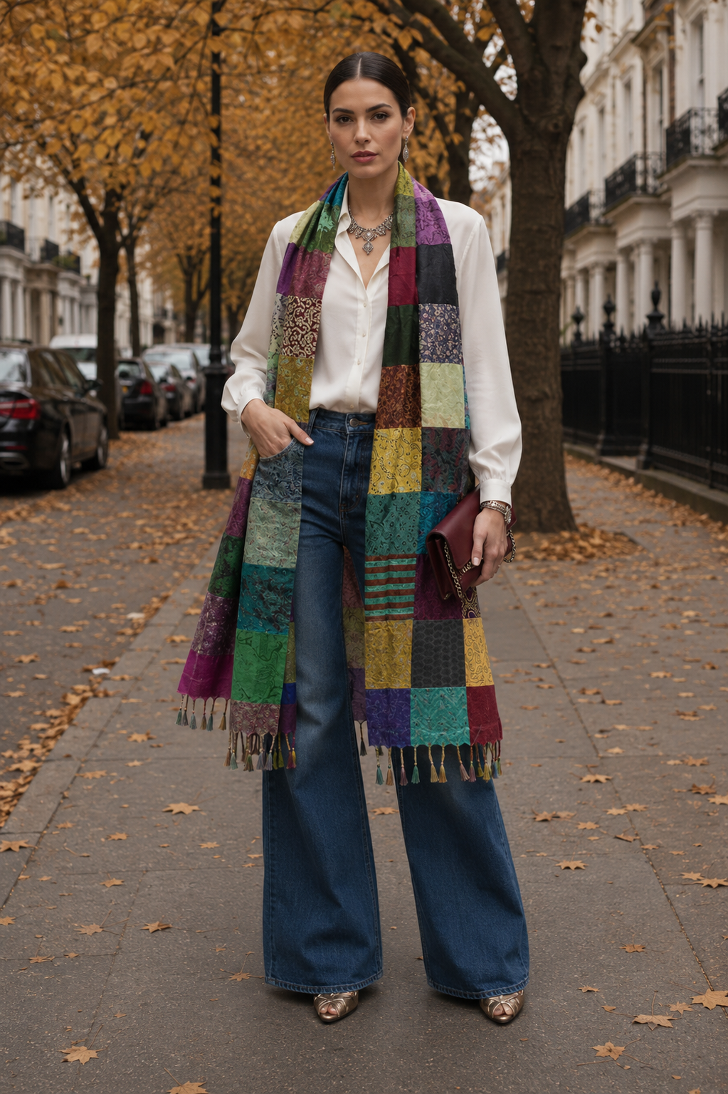 Silk Patchwork Dupatta | 85 x 240 cm