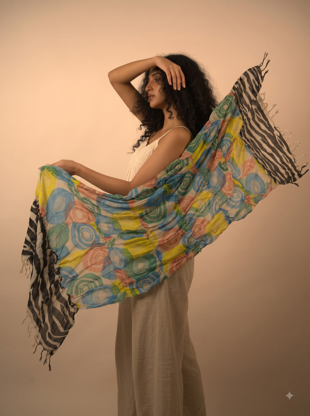 Printed Cotton Patchwork Lycra Stole