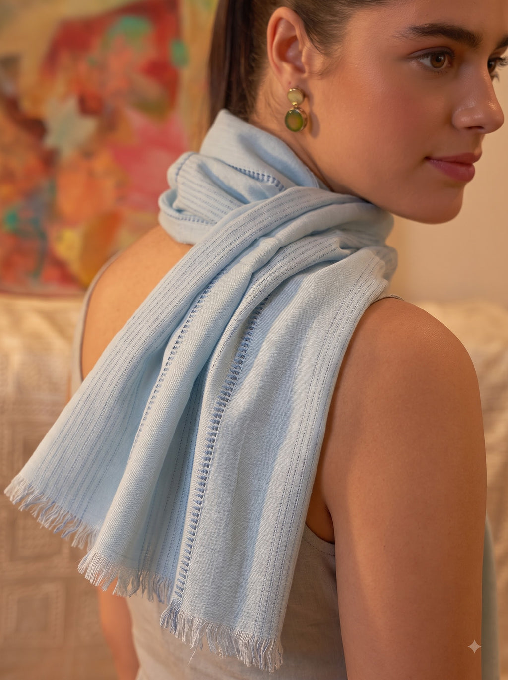 Textured Dobby Stripe Viscose Stole
