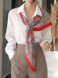 Silk Square Scarf: Vintage Paisley Print (100x100cm)