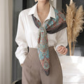 Silk Square Scarf: Vintage Paisley Print (100x100cm)