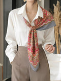 Boho Paisley Print Satin Square Scarf