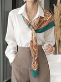 Boho Paisley Print Satin Square Scarf