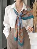 Silk Square Scarf: Vintage Paisley Print (100x100cm)