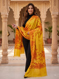 Cotton Jacquard Stole - Yellow