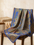 Vintage Paisley Motif Pure Silk Square Scarf | 100x100 cm