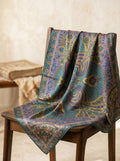 Vintage Paisley Motif Pure Silk Square Scarf | 100x100 cm