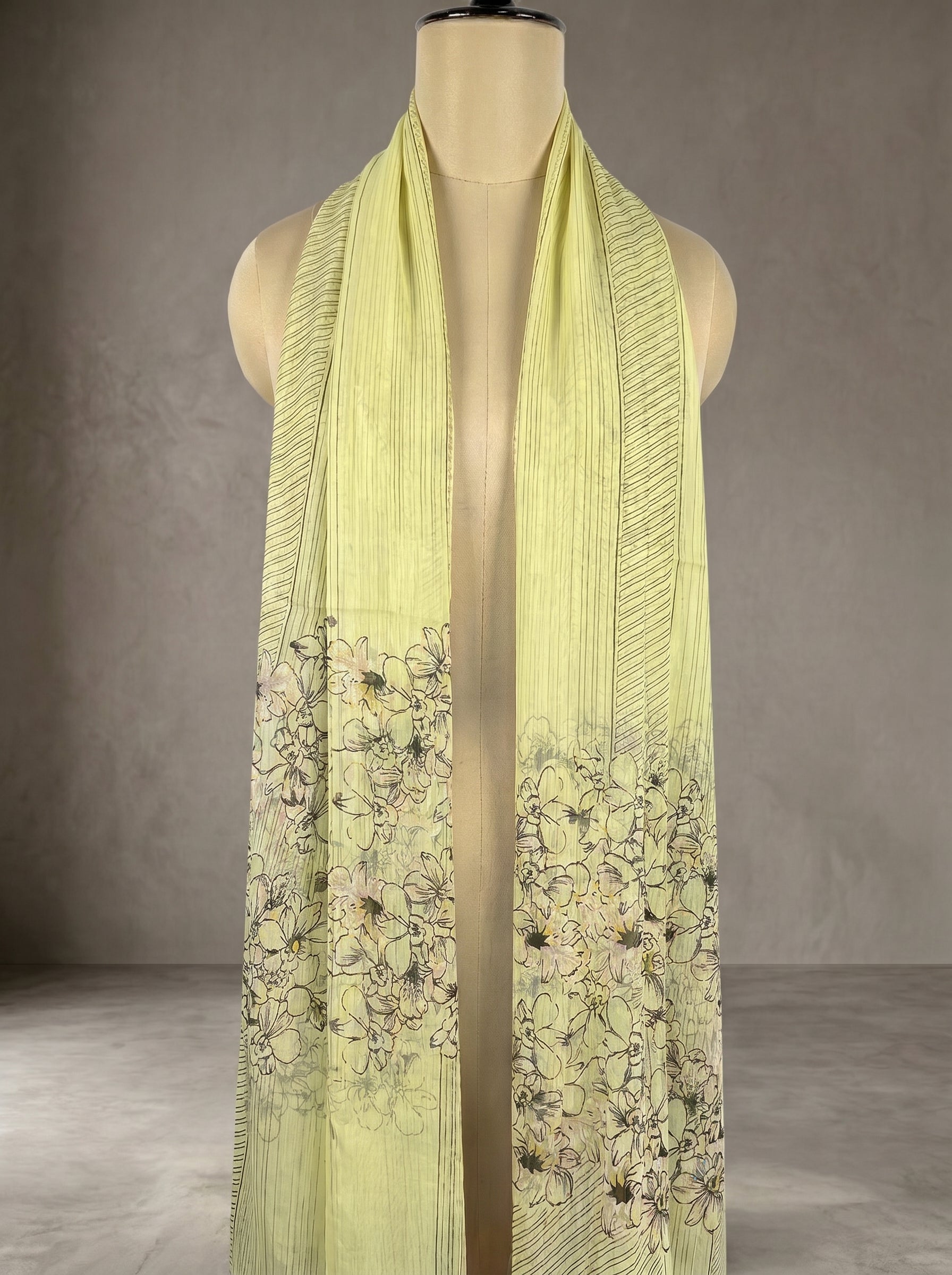 2 IN 1 Digital Print Chiffon Stole | 100x180 cm